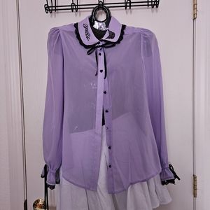 Purple Mesh Blouse